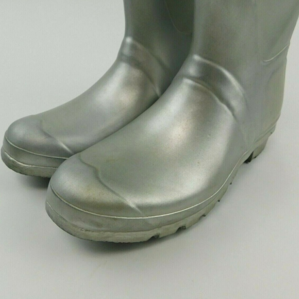 Hunter Original Tall Matte Metallic Silver Boots - Picture 6 of 8